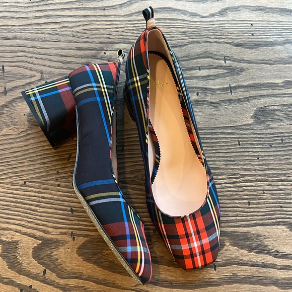 J. Crew Shoes - SOLD NEW! J Crew Stewart plaid block heel shoe size 9.5